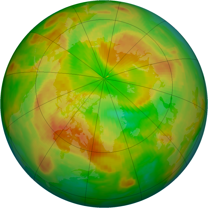 Arctic ozone map for 10 May 1990